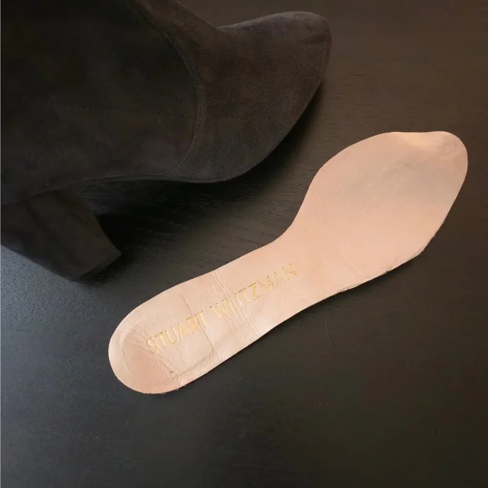 Stuart Weitzman Tieland Slate Gray Suede Over The Knee Boot Size 7 W Thigh High - Picture 9 of 11